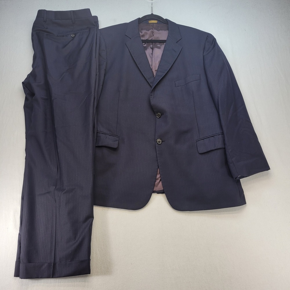 Brooks Brothers 1818 Madison 2-piece Set Mens 48 W42 L30 Blue Pinstripe Wool